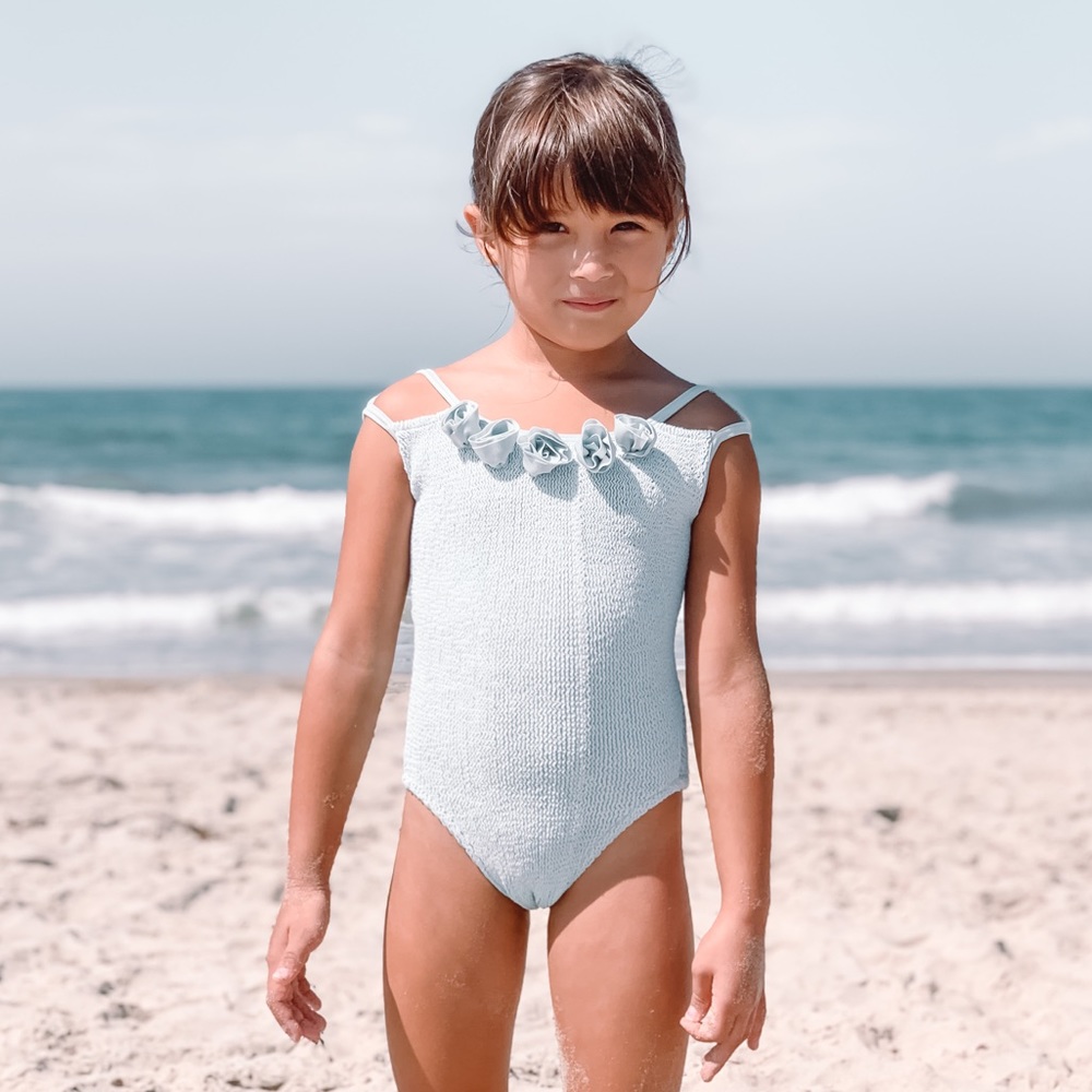 Hunza G Baby Rosette Swim in Baby Blue One Size